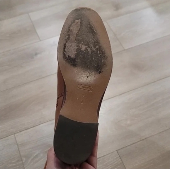 Coach Monique Flat Belted Riding Boots Women’s 7B Brown Cinnamon - Picture 9 of 10